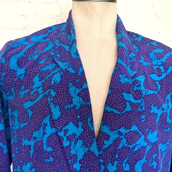 90's Funky Purple & Turquoise Lightweight Blazer - Size 16/Large - Picture 4 of 10